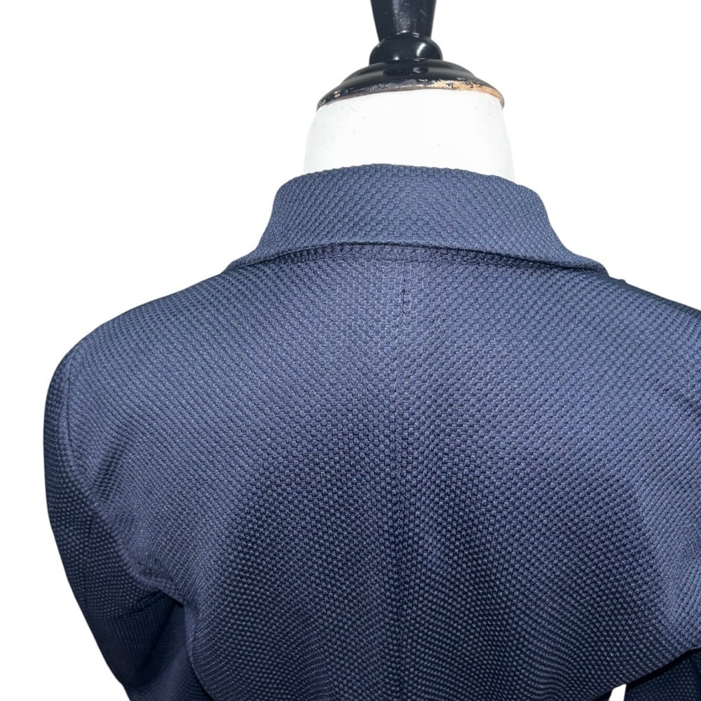 Amanda + Chelsea Women's Cropped Blazer in Size 4 Blue Waffle Fabric Ruffles - Picture 7 of 8